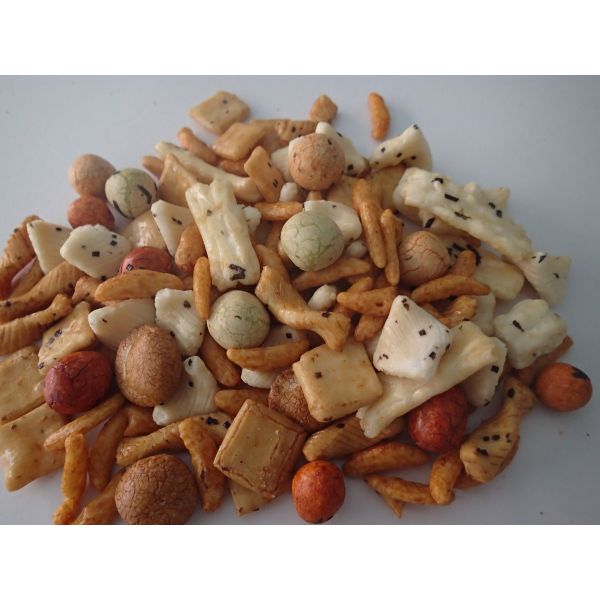 Starch Japanese Baked Rice Crackers Rice Cracker Mix With Coated Peanuts