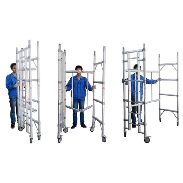 Mobile Aluminium Scaffold Tower Folding Scaffolding Tower With 4M Scaffolding Height