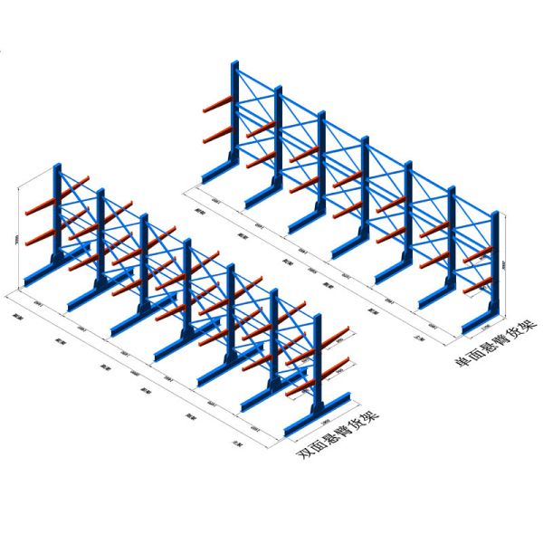 Customized Height Warehouse Cantilever Racking Cantilever Wire Shelf Corrosion Protection