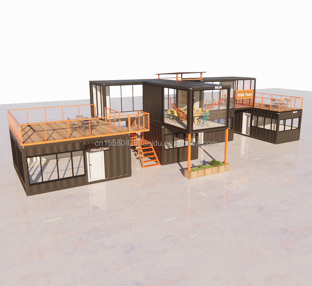 Customized Modern Prefab Tiny House with Customized Color and Wall 50/75/100mm Wave Sandwich Panel