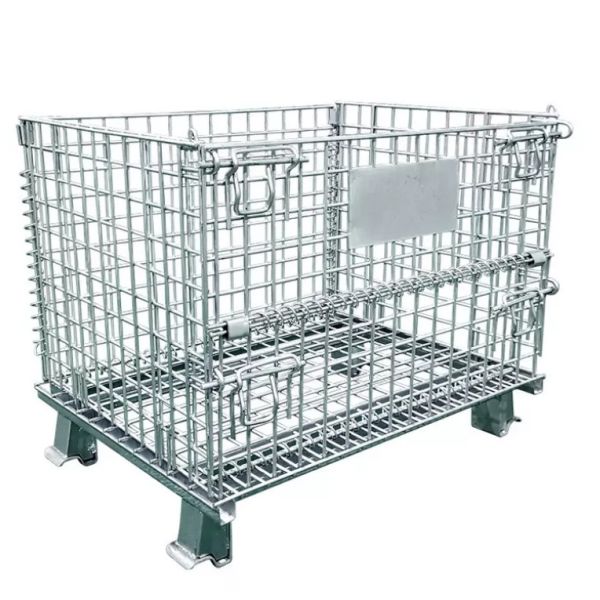 Custom Weld Stacking Foldable Wire Mesh Container 1300kg