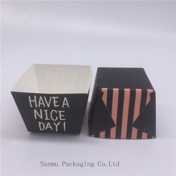 Dark Brown Square Cupcake Liners Muffin Baking Cups Eco - Friendly SGS FDA Marked