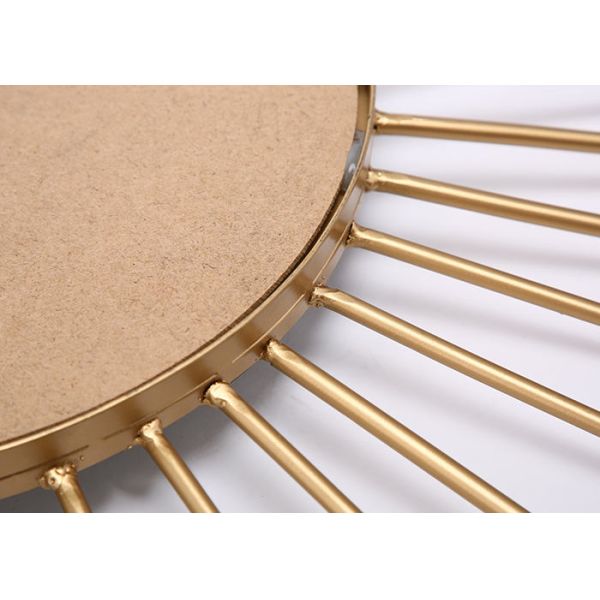 Simplify Black And Gold Round Mirrored Metal Wall Art For Outdoor Indoor Decor
