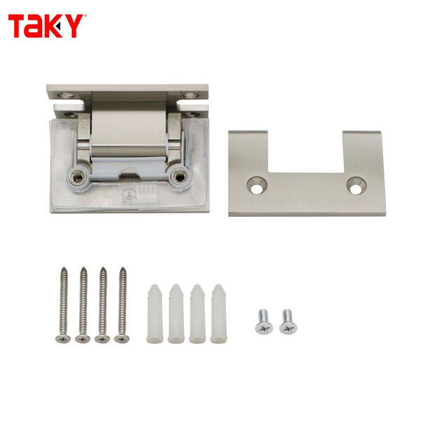 Heavy Duty Solid Shower Hinge 90 Degree Frameless Glass Door Hinge Luxury Brushed Gold Bathroom Glass Clamp