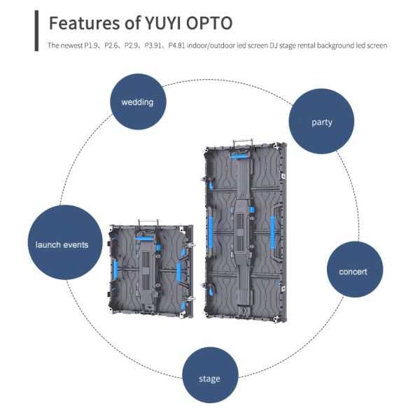 Cabinet material Die-casting Aluminum Super Clear HD LED Screen Rental Panel P1.9 P2.6 P2.9 P3.91 P4.81 LED Video Wall