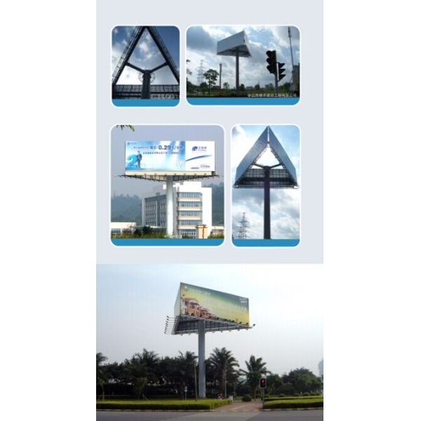Three-sided advertising billboard