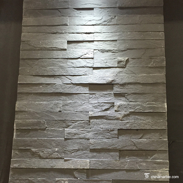 Fireproof Natural Slate Mini Stone Panels For Indoor / Outdoor Wall Decor