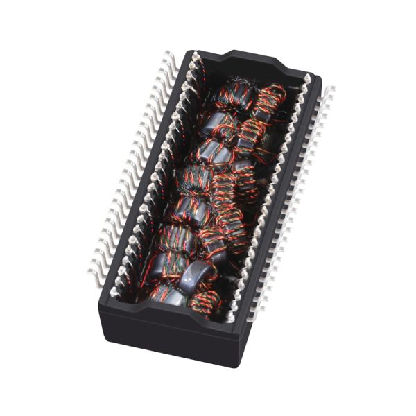 HR664851E Dual Port Discrete LAN Magnetics For PoE 100/1000 Base-TX VoIP 48 Pin LP84816ANL
