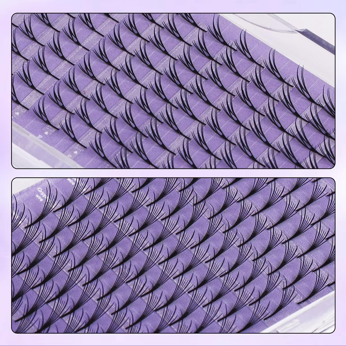 12 Rows Faux Mink Cluster Lash D Roll Volume Fox Soft Individual Extensions Cluster Lash Tray