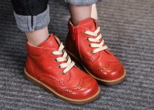 Buy cheap Wear Resistant Rubber Outsole Girls Leather Boots Warm Winter Toddler Kids Boots product