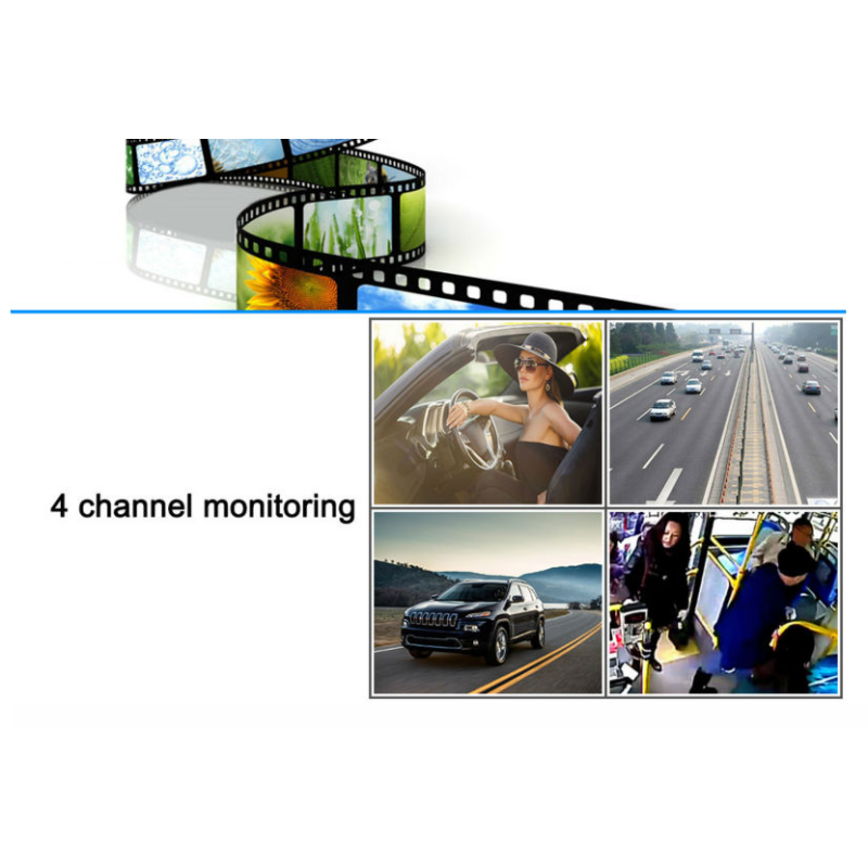 Multifunction Car Auto Secure Memory SD Card Mobile DVR 4 Channel Full D1 AHD