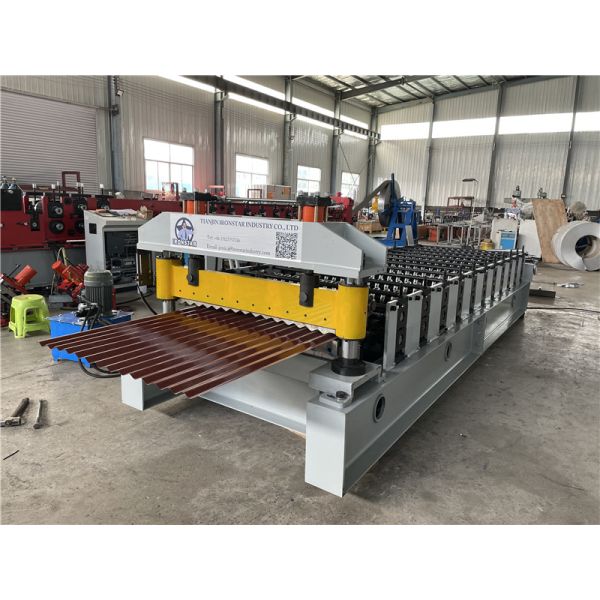 “850 Corrugated Roofing Sheet Roll Forming Machine Full Automatic Wave Tile Making Machinery for Building Materials"