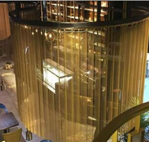 Aluminum Chain Link Metal Mesh Curtain Copper Color For Decorative Room Divider