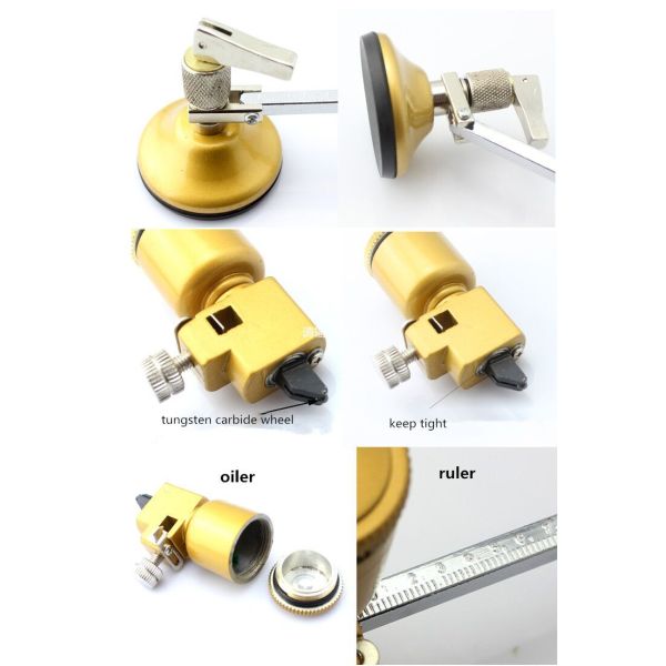 Cemented Carbide Compass Glass Cutter Sharp Cutting With Oil Rolling