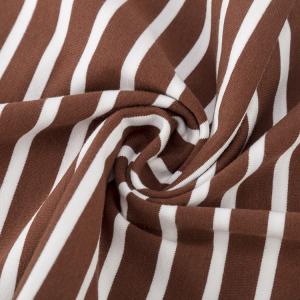 China 190gsm Striped Knit Fabric Yarn Dyed Pure Cotton Breathable T Shirt Cloth on sale