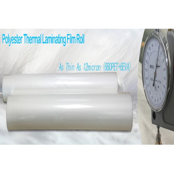 Transparent PET Based BOPP Thermal Film , Scuff Resistant Polyester Laminating Film