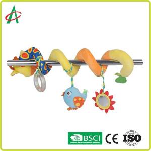 China Soft boa Spiral Pram Toy 68cm*35cm With Plush Duck And Mirror on sale