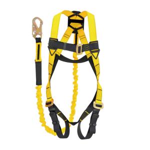 Buy cheap 45mm Yellow Black Body Harness Safety ANSI Full Body Harness With Lanyard product