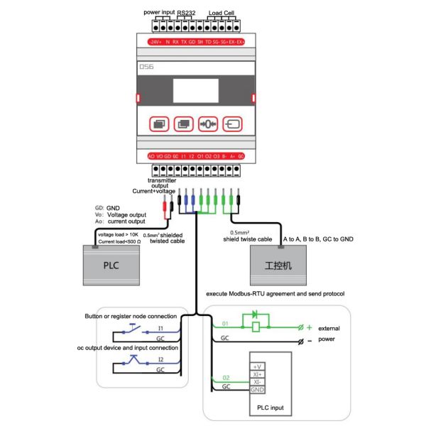 DST DS056 Load Cell Weight Sensor Controller 4-20mA RS485 Output
