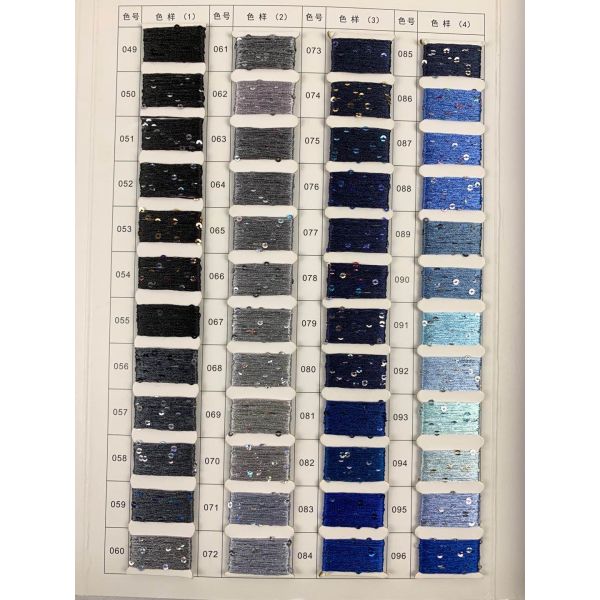 1MM 2MM 3MM 6MM Sequin Yarn 100% Polyester 5.5NM 6.5NM Sequin Wool Yarn 192 Colors