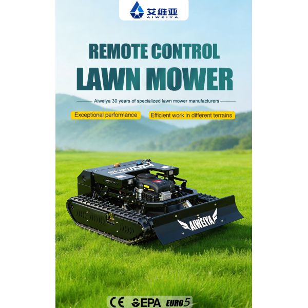 US Spot CE All Terrain Crawler Remote Control Lawn Mower, High Slope Mountain Land Clearing, Large Cutting Blade