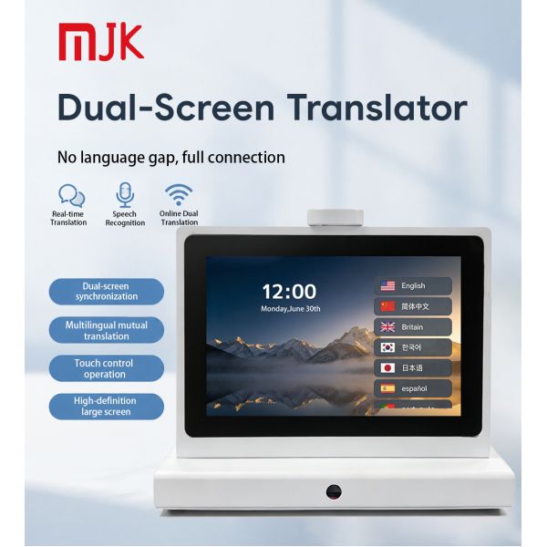 10" Smart Voice Translator with Dual Touch Screen Professional Real-time Translation Equipment for Conference and Negotiations