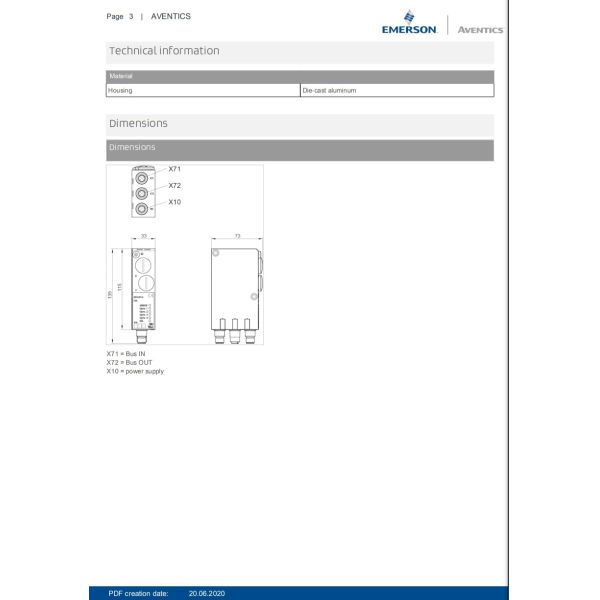 AVENTICS Series BDC Bus Coupler With Driver Streamlined Connectivity for Valve Systems