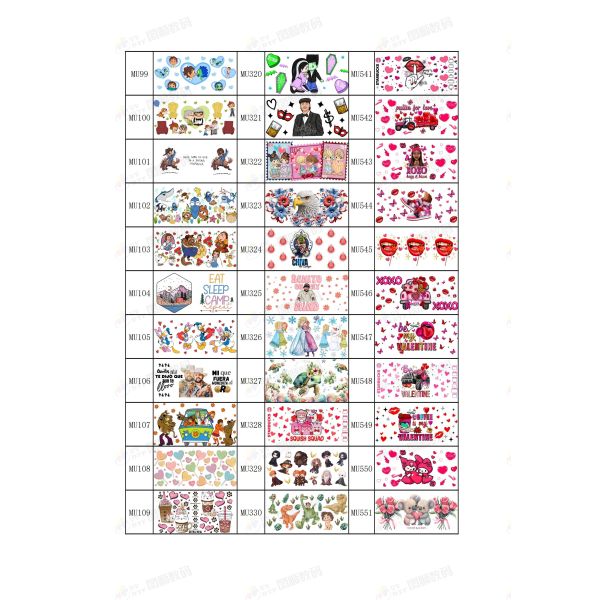 Foil Hot Stamping AB transfer film UV DTF Cup Wrap Transfers