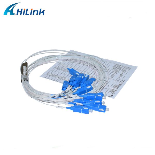1X16 PLC Optical Splitter Steel Tube 0.9mm SM Fiber SC UPC Connectors