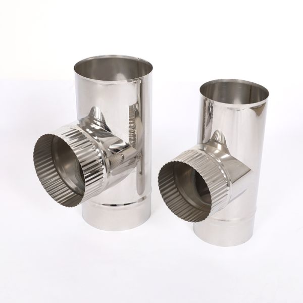 Wood Stove Single Skin Flue Custom Diameter SUS304 SUS316 Galvanized No Insulation