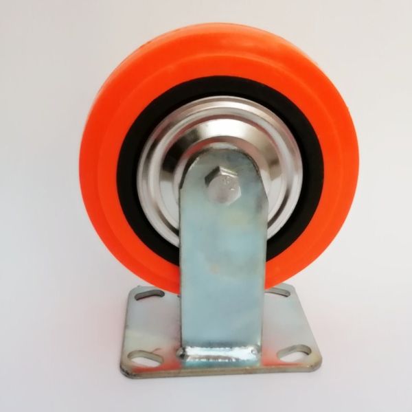 4 5 6 8inch Orange Polyurethane Double Ball Bearing Swivel Castor