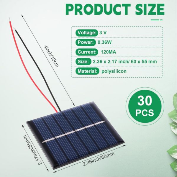 Polycrystalline Portable Flexible Solar Panel Cells System 120MA For Flashlight