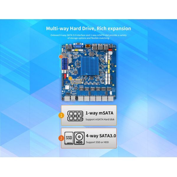 VNS-3568 Smart Multi-network Ports Mainboard RJ116 cash drawer interface 1Tops Computing power