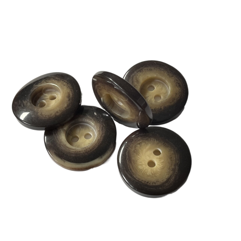 Women'S Coat Irregular Mould Faux Horn Button With Slot On The Central Two Hole