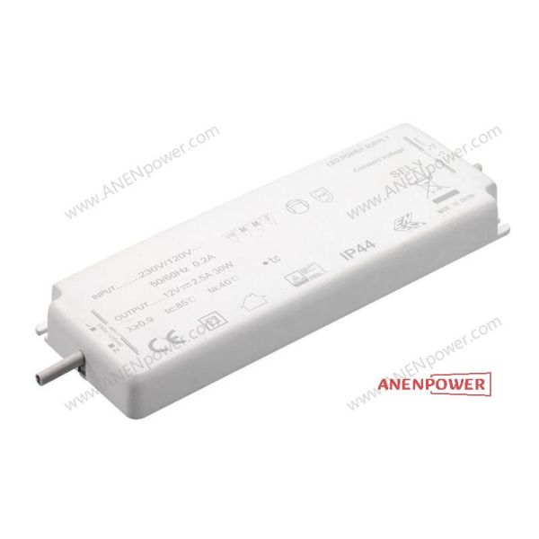 IP44 Certified 30W Max C/V Ultra Thin 12V 1.5A LED Power Supply 24V, 36V LED Driver Transformer