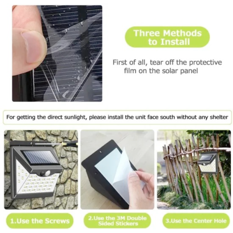 20w Waterproof Solar Outdoor Wall Lights With Sensor SMD Garden Light