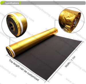 China 110kg/M3 Acoustic Laminate Gold Underlay With Aluminum Foil on sale
