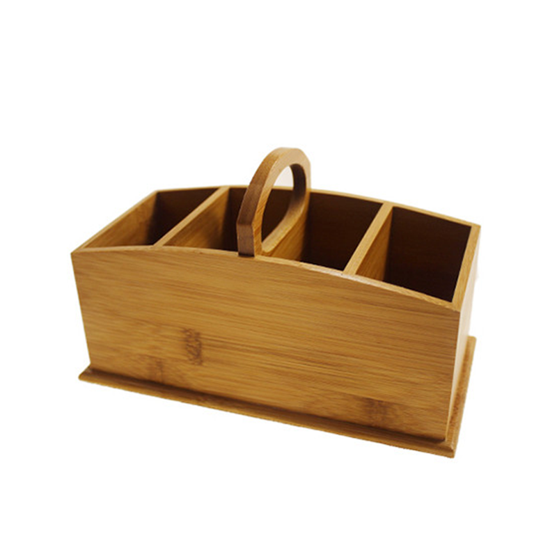 Functional Design Bamboo Multifunctional Desktop File Organizer With Pen Holder Storage Caddy