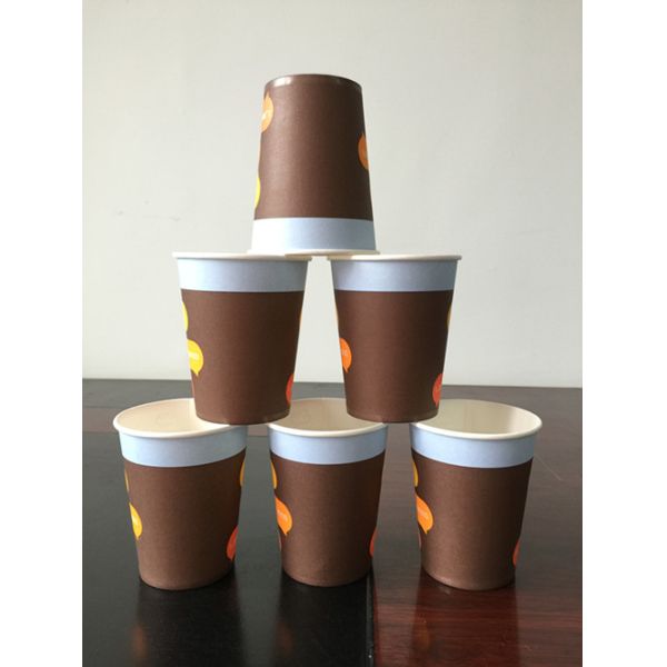 7.5 oz Single Wall Paper Cups , Take Away Coffee Hot Paper Cups Full Color Printing