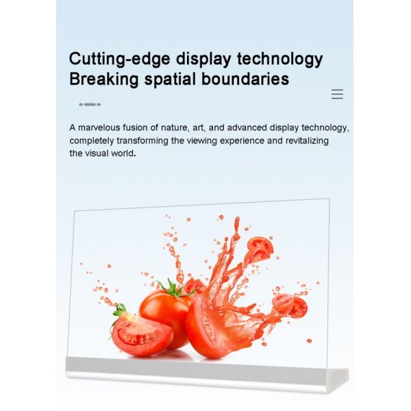 77 Inch Transparent OLED Touch Screen Digital Kiosk with Aluminum Alloy Frame and Pen/Finger Touch Writing Method