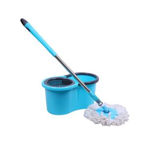 China Chenille Water Absorbent Rotating Mop And Bucket Handle Length 125cm on sale