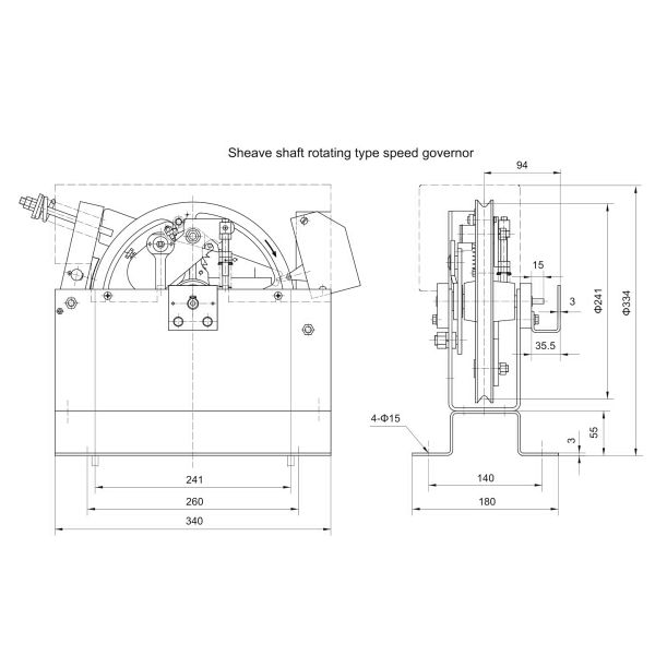 0.25 - 2.0m/S Speed Elevator Safety Components Overspeed Governor Lift Safety Devices