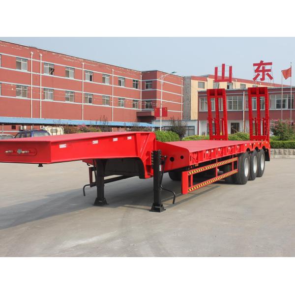 Truck Trailer Excavator Transporting Gooseneck Lowbed 3 Axles 60ton Low Bed Trailer with Ladder