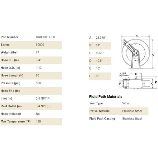 Portable Retractable Hose Reel , Diesel Emissions Fluid Extension Cord Reel