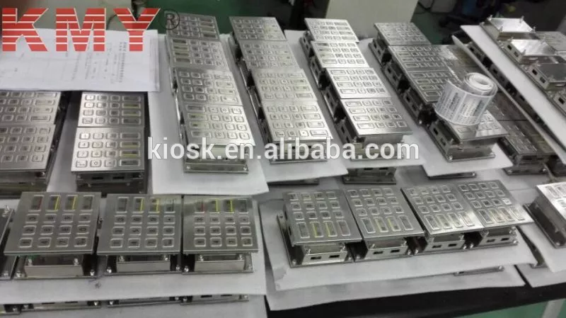 RoHS Stainless Steel Cash Machine Pin Pad 16 Keycaps ATM Pin Keypad