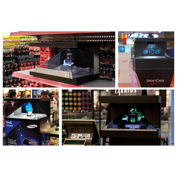 270 Degree 3 Sided 21.5 Inch 3D Hologram Display Box Holographic 3D Pyramid Showcase