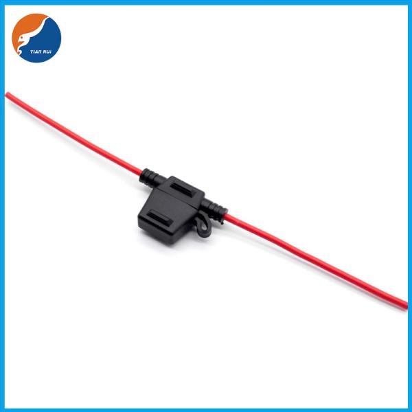 FHAC0002ZXJA 30A 12AWG UL1015 Black Red Wire Universal Inline ATO ATC Auto Blade Fuse Holder