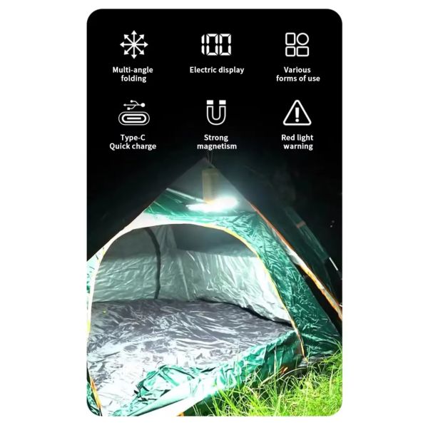 Source Factory Camping Light Three-leaf Flip Portable Flashlight Hanging Lamp Foldable Household Tent Lamp Camping Lamp