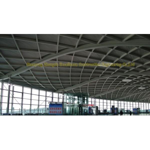UV Resistant Prefabricated Steel Structures Large Span Prefab Bus / Train Station