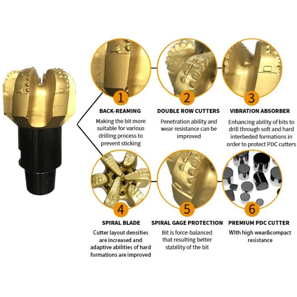 Rock Drilling Tool PDC Diamond Core Drill Bit For Oil Drilling